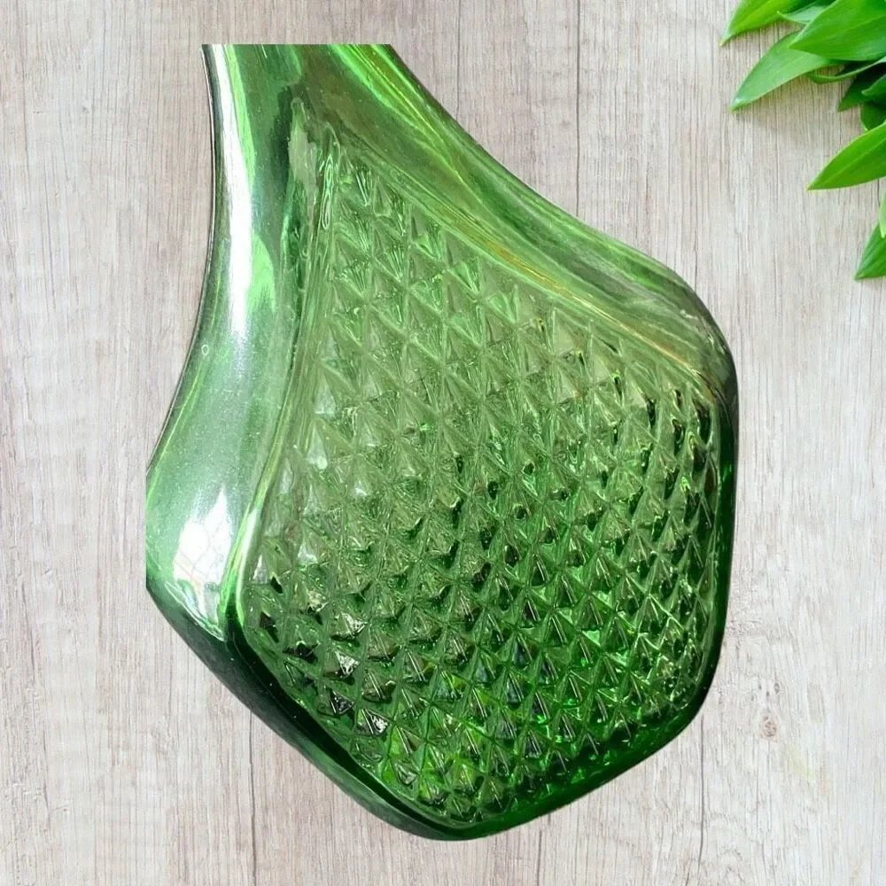 Empoli Emerald Green Diamond Cut Decanter Perfect - Picture 7 of 10
